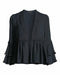 $398 New Kobi Halperin Nessa Ruffled Open-Front Silk Jacket Lace Black Size S
