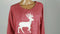 Style&co. Women Long Sleeve Red Reindeer Scoop Neck Sweatshirt Top Plus 0X