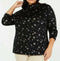 Karen Scott Women Long Sleeve Mock-Neck SnowFlake Black Blouse Top Plus 2X