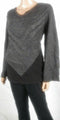 New STYLE&CO Women Long Bell Sleeve V-Neck Color Block Sweater Gray Plus 2X