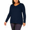 New Karen Scott Women Long Sleeve Navy Blue Tunic Sweater Pullover Plus 1X