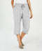 Karen Scott Sport Womens Draw String Cotton Gray Pockets Stretch Capri Pants XL