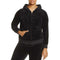 New JUICY COUTURE Women Long Sleeve Velour Hoodie Jacket Black Robertson Plus 1X