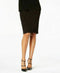New ALFANI Women's Black Straight Knee Length Shimmer Skirt Ponte Knit Size M