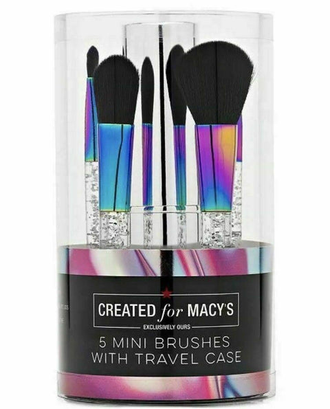 NEW Macy’s Exclusive 6 Pc Iridescent Galactic Glitter Travel Makeup Brush Set