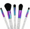 NEW Macy’s Exclusive 6 Pc Iridescent Galactic Glitter Travel Makeup Brush Set