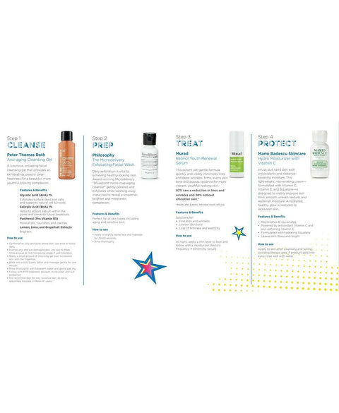 New Macy's Women's 4-Step Skincare Routine Set 4 Step Starter Kit For her
