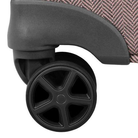 LONDON FOG NEWCASTLE 25" EXPANDABLE SPINNER SUITCASE PINK SOFT HERRINGBONE