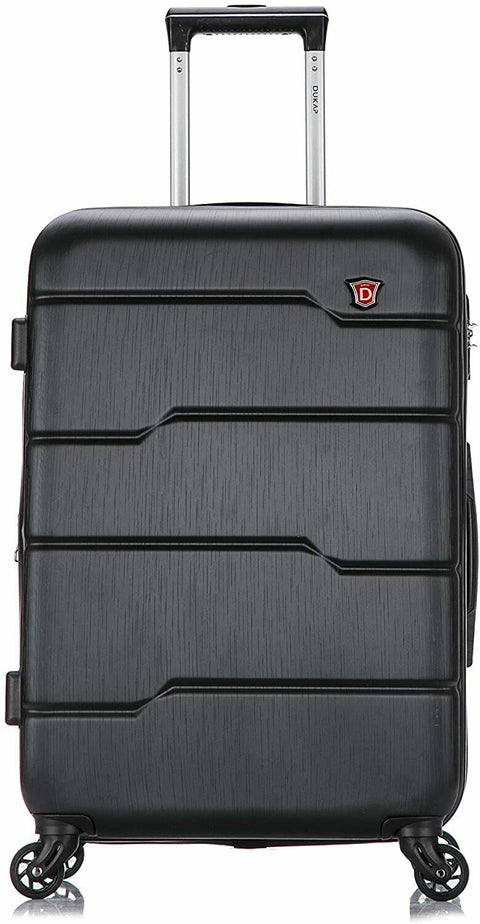 New DUKAP Rodez 24" Medium Luggage Black TSA Lock Spinner Check In