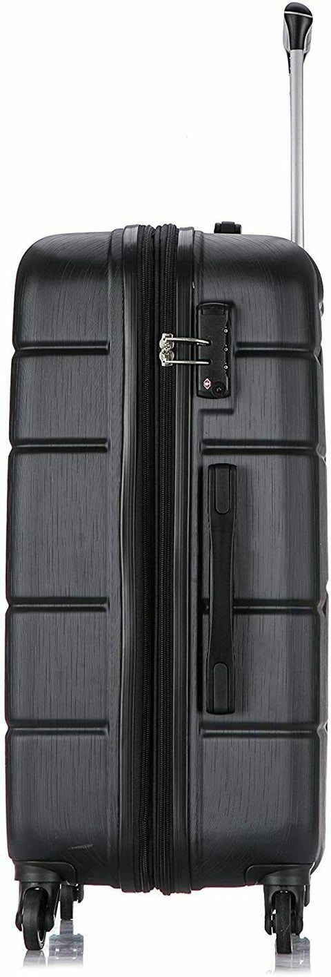 New DUKAP Rodez 24" Medium Luggage Black TSA Lock Spinner Check In