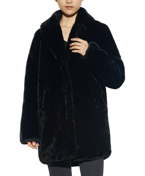 $245 NEW Apparis Eloise Faux-Fur Coat Black Winter Jacket Size 2XL