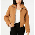 NEW Collection-B Women Faux-Fur Teddy Winter Jacket Bomber Camel Beige Size 2XL