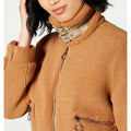 NEW Collection-B Women Faux-Fur Teddy Winter Jacket Bomber Camel Beige Size 2XL