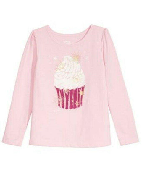 New Epic Threads Girls Pink Graphic Cupcakes Long Sleeve Blouse Top  Size 6 - evorr.com