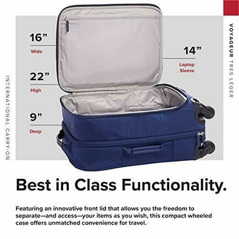 $700 TUMI Voyageur Tres Léger International Carry-On Luggage 21" Suitcase Blue