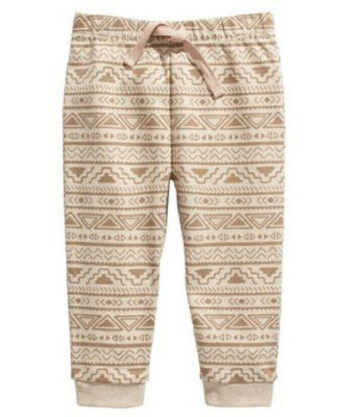 New First Impression Boys Beige Native Print Jogger Pants Casual SIZE 12 Months - evorr.com