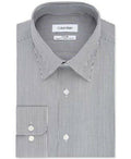 CALVIN KLEIN Men Long Sleeve Smoky Blue Stripe NON IRON Dress Shirt 16.5 32/33 L - evorr.com