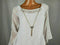 New JM Collection Women 3/4 Sleeve White Crochet Lace Inset Blouse Top Plus 0X - evorr.com