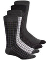 New ALFANI Men's 4 Pack Black Multi Printed Knit Socks Soft Washable Size 10-13 - evorr.com
