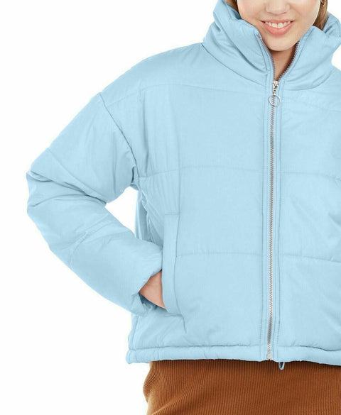 Celebrity PINK Women Powder Blue Puffer Jacket Coat Zipper Up Pockets Size 2XL - evorr.com
