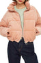 $119 Collection-B Women's Winter Jacket Rust Pink Corduroy Puffer Coat Size M - evorr.com