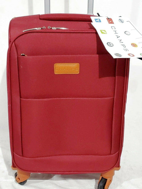 New CHAMPS CLASSIC 20" Expandable Spinner Luggage Carry On Red Suitcase - evorr.com