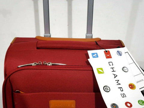 New CHAMPS CLASSIC 20" Expandable Spinner Luggage Carry On Red Suitcase - evorr.com
