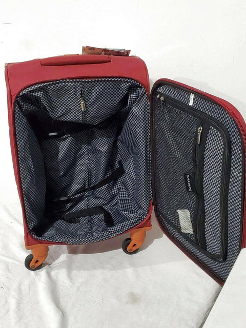 New CHAMPS CLASSIC 20" Expandable Spinner Luggage Carry On Red Suitcase - evorr.com