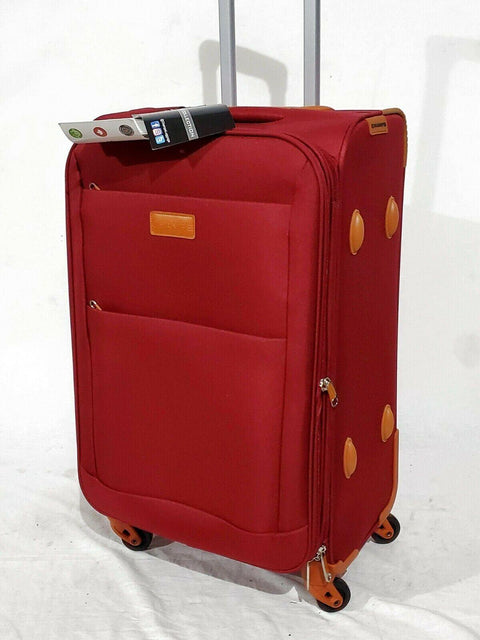 New CHAMPS CLASSIC 24" Expandable Spinner Luggage Carry On Red Suitcase Soft - evorr.com