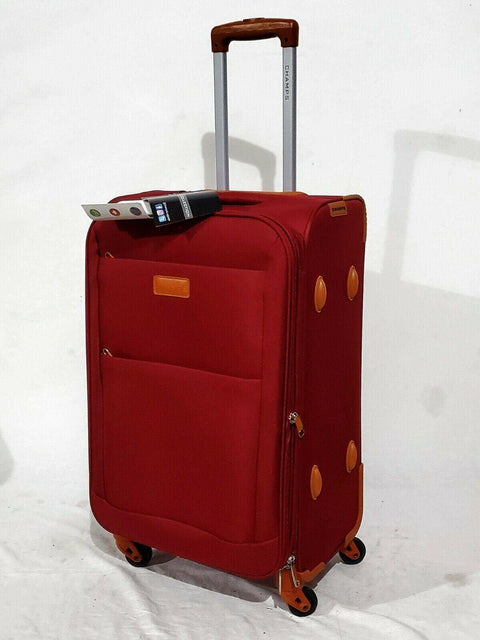 New CHAMPS CLASSIC 24" Expandable Spinner Luggage Carry On Red Suitcase Soft - evorr.com