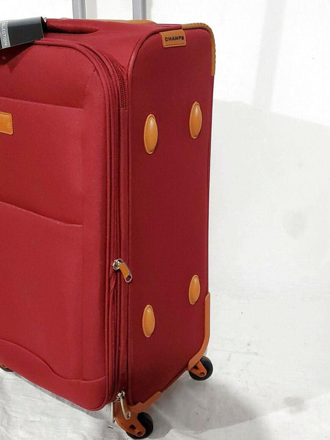 New CHAMPS CLASSIC 24" Expandable Spinner Luggage Carry On Red Suitcase Soft - evorr.com