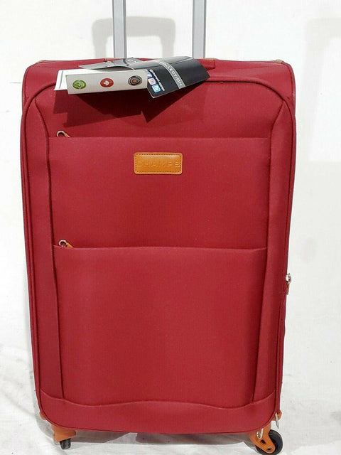 New CHAMPS CLASSIC 24" Expandable Spinner Luggage Carry On Red Suitcase Soft - evorr.com