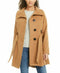$159 NEW Madden Girl Women Belted Drama Skirted Coat Beige Camel Size S - evorr.com