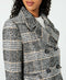 NEW Maralyn & Me Women Black Multi Plaid Double Breasted Jacket Pea Coat Size S - evorr.com