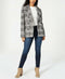 NEW Maralyn & Me Women Black Multi Plaid Double Breasted Jacket Pea Coat Size L - evorr.com