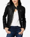 NEW JOUJOU Women Faux-Fur Black Lined Winter Moto Jacket Zip Pockets Size 2XL
