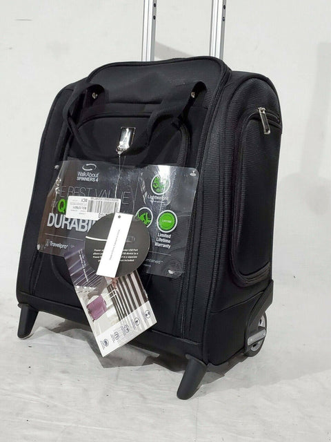 $240 TRAVELPRO WALKABOUT 4 16" WHEELED UNDERSEAT CARRY ON TOTE BLACK