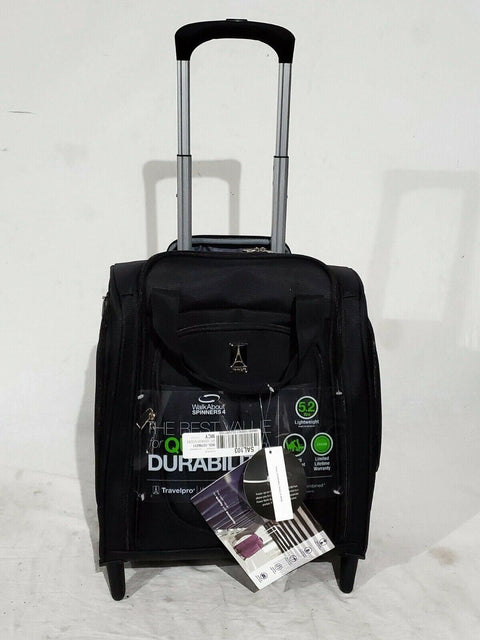 $240 TRAVELPRO WALKABOUT 4 16" WHEELED UNDERSEAT CARRY ON TOTE BLACK