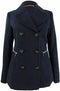NEW Maralyn & Me Women's Blue Double Breasted Jacket Pea Coat Zippered Size S