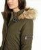 NEW Maralyn & Me Women Faux-Fur Trim Hooded Puffer Coat Jacket Size 2XL Olive