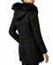 New Maralyn & Me Women's Faux-Fur Trim Hooded Puffer Jacket Black Size S