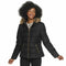 New Celebrity PINK Women's Black Puffer Jacket Coat Faux Fur Trim hood Size S