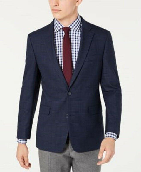 $295 NEW TOMMY HILFIGER Men's Two Button Jacket Blazer Blue Plaids Coat Size 40L