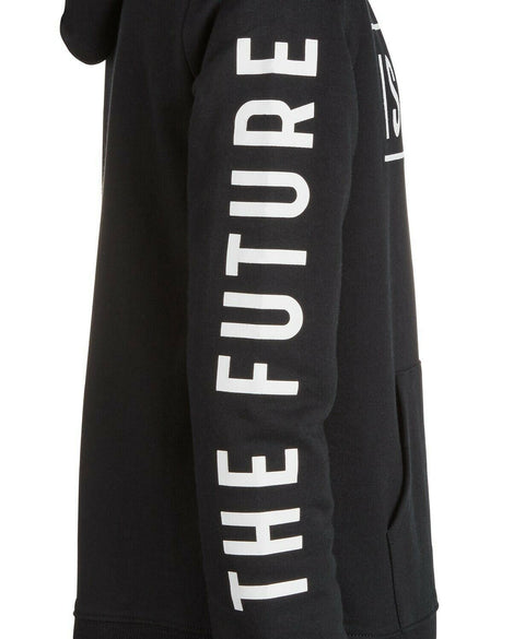 New Ideology Big Boys Future-Print Hoodie Black Long Sleeve Size L