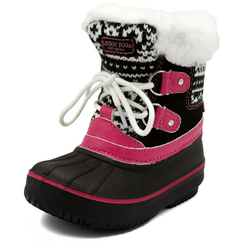 New LONDON FOG Girls Toddler Tottenham Cold Weather Snow Boot Pink 9 M US
