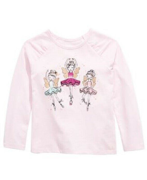 NEW Epic Threads Girls Pink Graphic FAIRY GIRLS Long Sleeve Blouse Top Size 4T/4