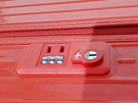 $820 Rimowa Essential Hard side Suitcase Luggage Red Glossy 31" Spinner Large