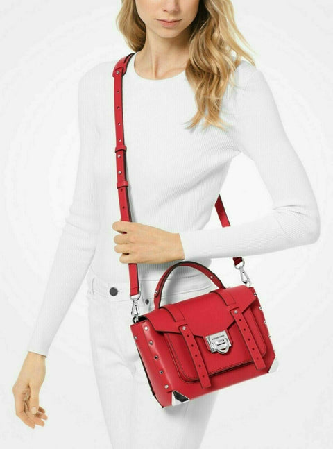 $358 MICHAEL KORS Women Manhattan Medium Top Handle Leather Satchel Shoulder Bag