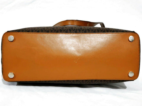 $228 MICHAEL KORS Womens Voyager Large East/West Top Zip Tote Brown Signtaure