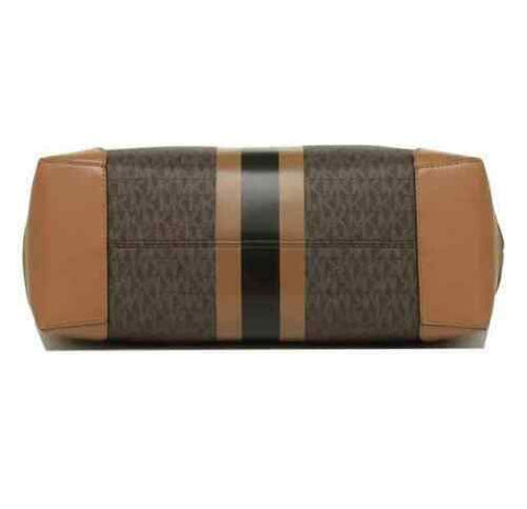 $228 MICHAEL KORS Womens EVA Large Brown Signature Tote Bag Brown W/ Clutch